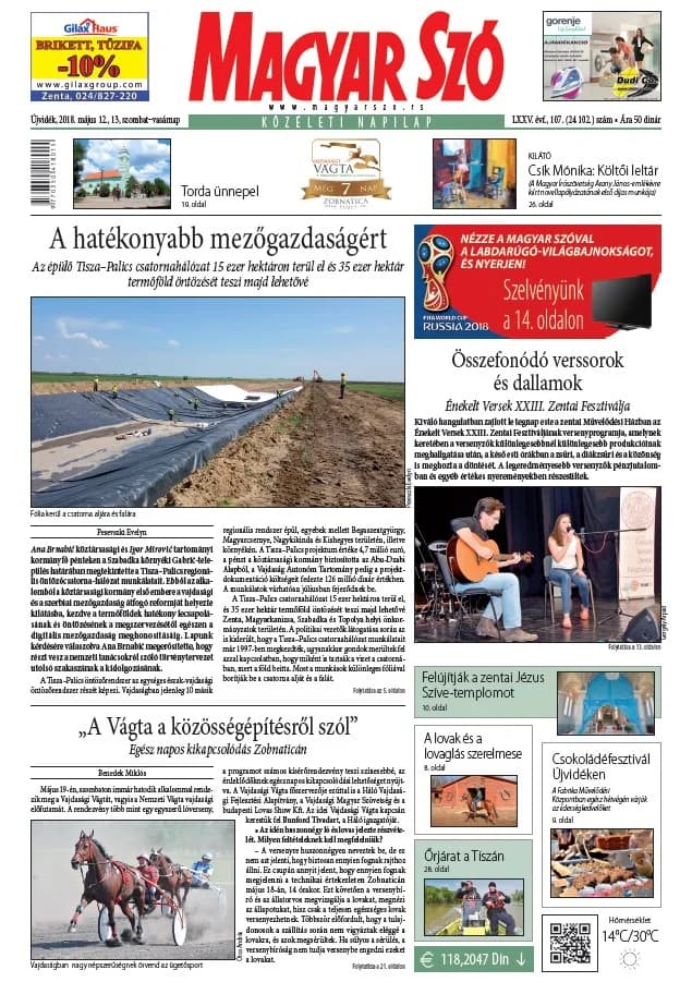Magyar Szó, 75. évf. 2018. május 12. – 13. 107. sz. 1–44. oldal