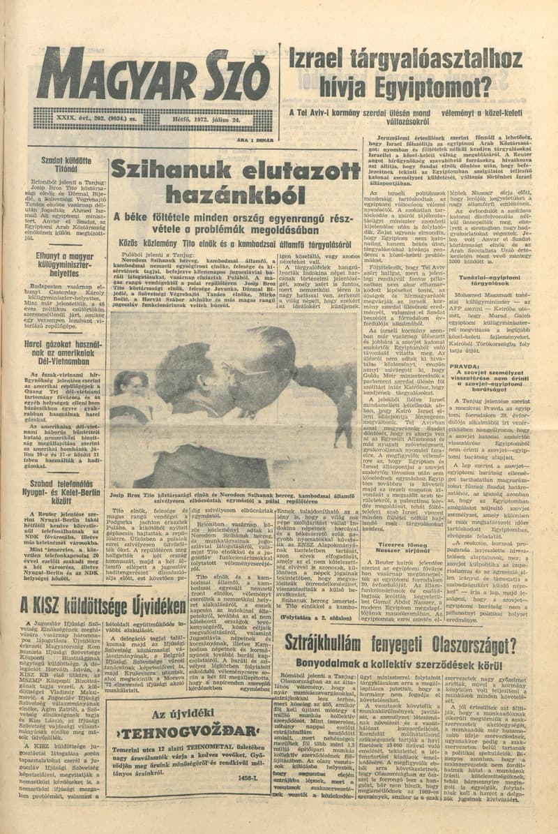 Magyar Szó, 29. évf. 1972. július 24. 202. sz. 1–8. oldal