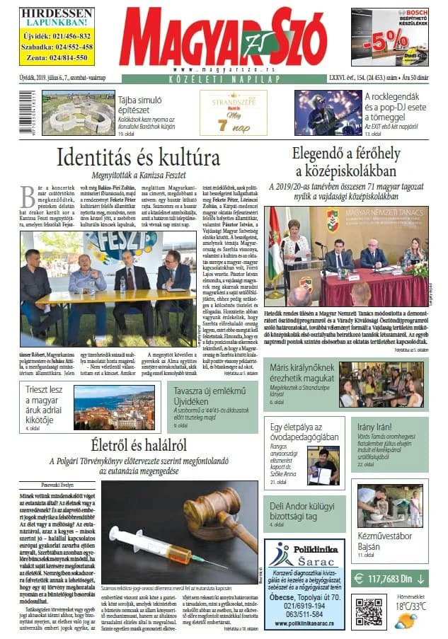 Magyar Szó, 76. évf. 2019. július 6. – 7. 154. sz. 1–44. oldal