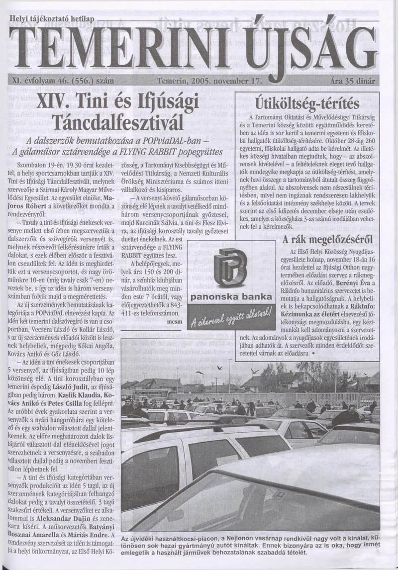 Temerini Újság, 11. évf. 2005. november 17. 46. sz.
