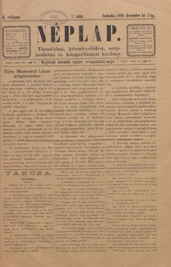 Néplap, 4. évf. 1890. december 2. 7. sz.