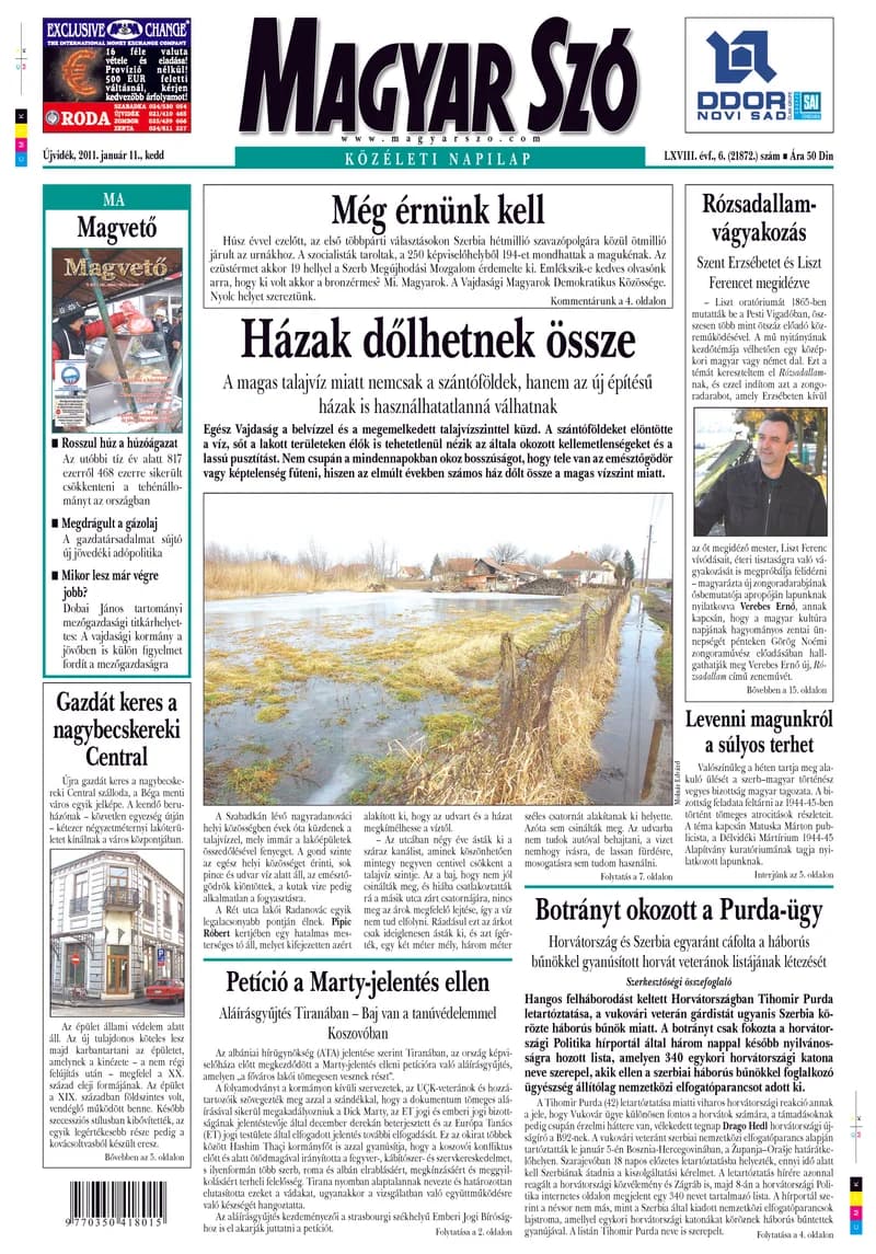 Magyar Szó, 68. évf. 2011. január 11. 6. sz. 1–20. oldal