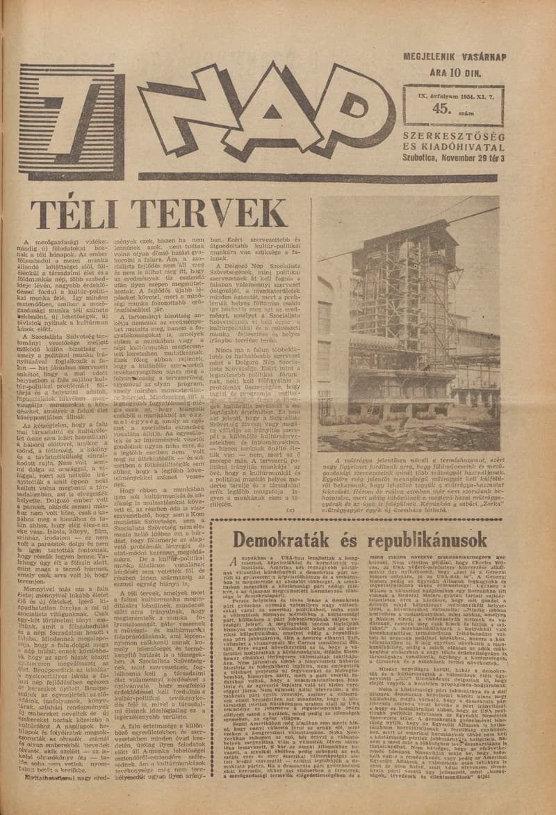 7 Nap, 9. évf. 1954. november 7. 45. sz. 1–12. oldal