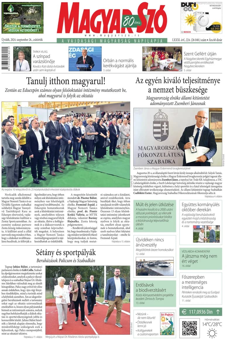 Magyar Szó, 81. évf. 2024. szeptember 26. 224. sz. 1–20. oldal
