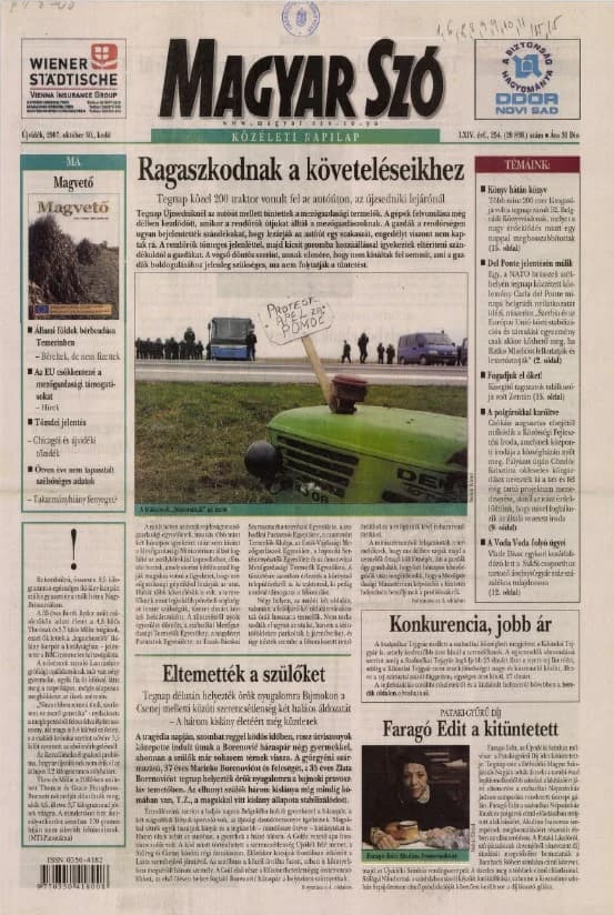 Magyar Szó, 64. évf. 2007. október 30. 254. sz. 1–20. oldal