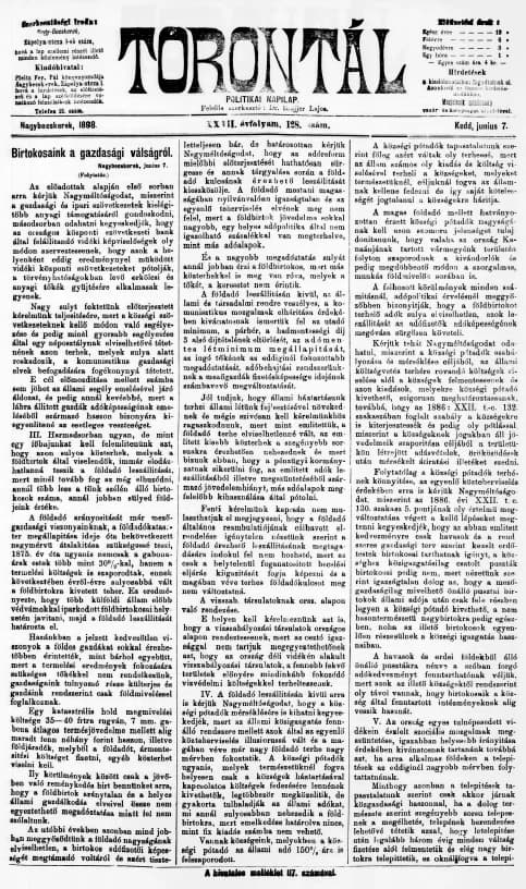 Torontál, 27. évf. 1898. június 7. 128. sz.