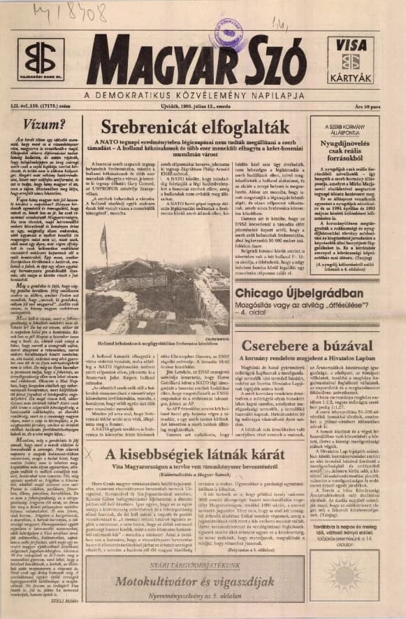 Magyar Szó, 52. évf. 1995. július 12. 159. sz. 1–16. oldal