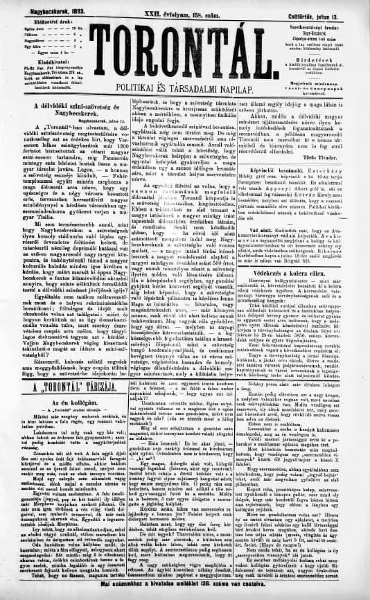 Torontál, 22. évf. 1893. július 13. 158. sz.