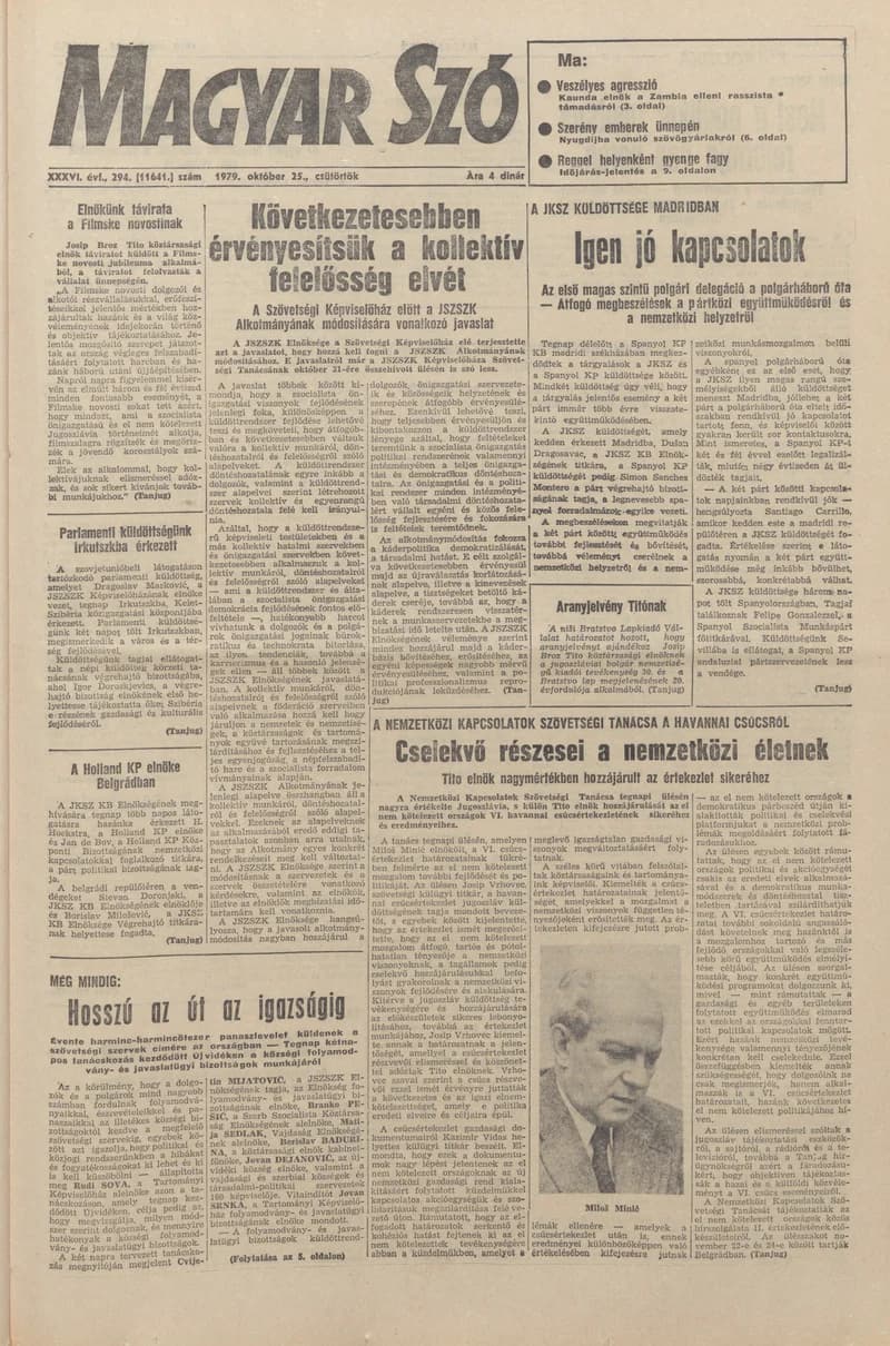 Magyar Szó, 36. évf. 1979. október 25. 294. sz. 1–20. oldal