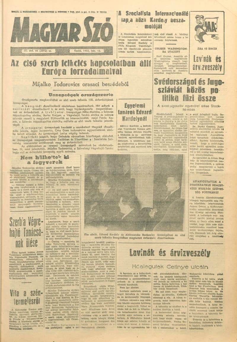 Magyar Szó, 11. évf. 1954. február 16. 44. sz. 1–10. oldal