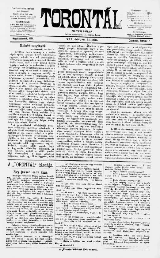 Torontál, 30. évf. 1901. január 31. 26. sz.