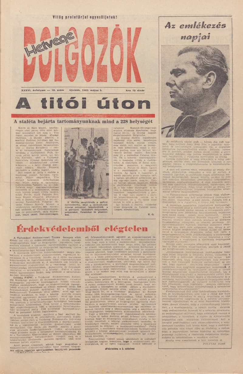 Dolgozók, 37. évf. 1983. május 5. 18. sz.