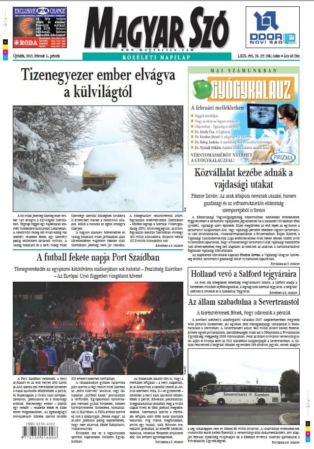 Magyar Szó, 69. évf. 2012. február 3. 26. sz. 1–20. oldal