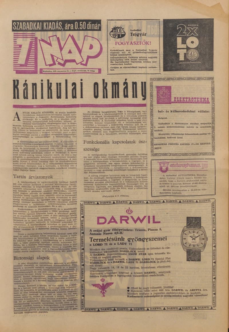 7 Nap, 25. évf. 1970. augusztus 14. 34. sz. 1–16. oldal