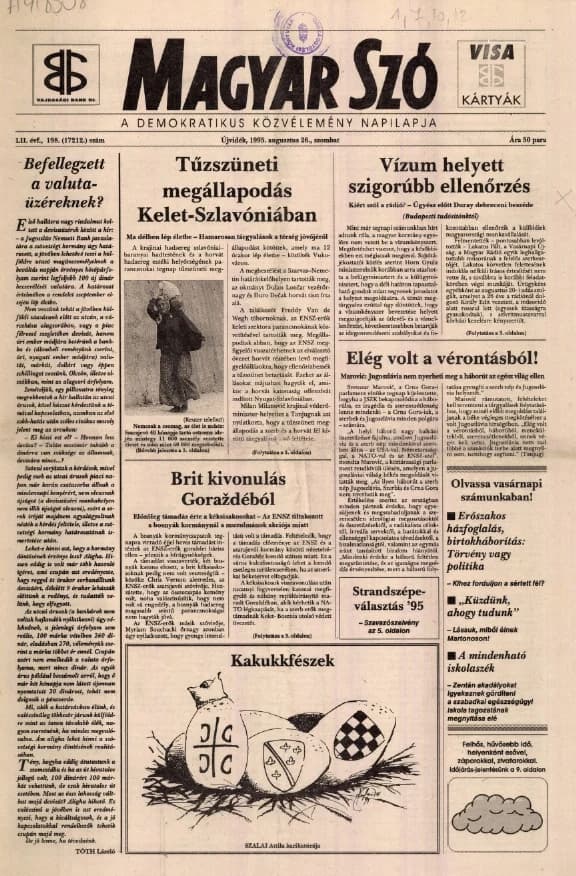 Magyar Szó, 52. évf. 1995. augusztus 26. 198. sz. 1–16. oldal