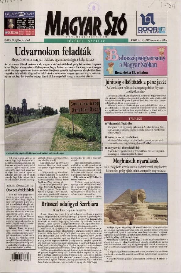 Magyar Szó, 67. évf. 2010. július 16. 163. sz. 1–20. oldal