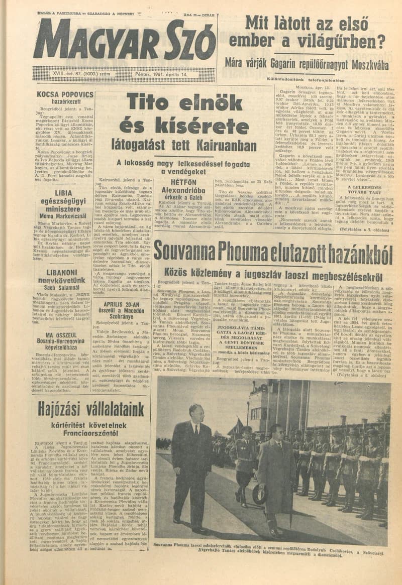 Magyar Szó, 18. évf. 1961. április 14. 87. sz. 1–16. oldal