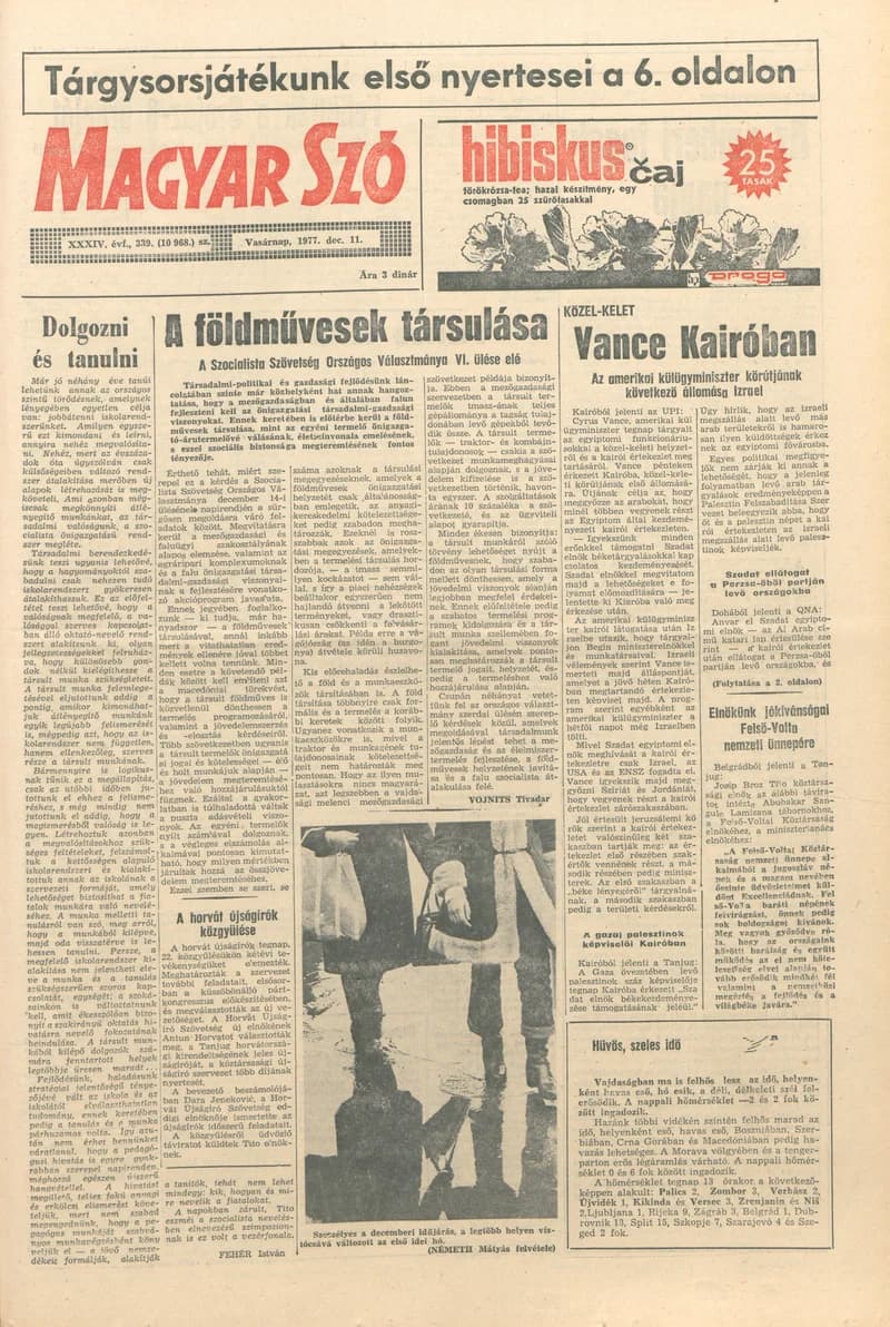 Magyar Szó, 34. évf. 1977. december 11. 339. sz.