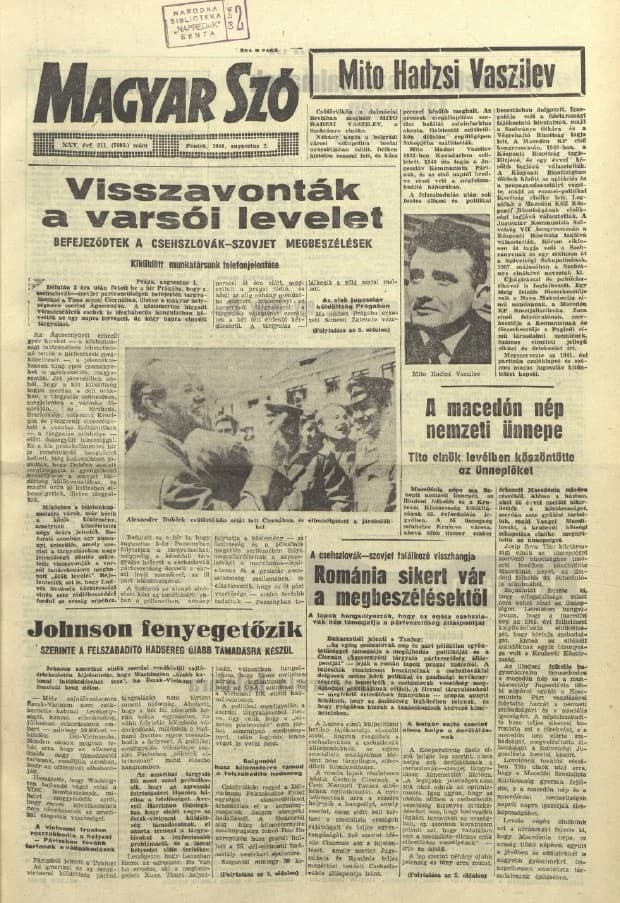 Magyar Szó, 25. évf. 1968. augusztus 2. 211. sz. 1–10. oldal