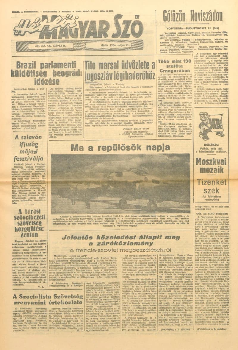 Magyar Szó, 13. évf. 1956. május 21. 137. sz. 1–10. oldal