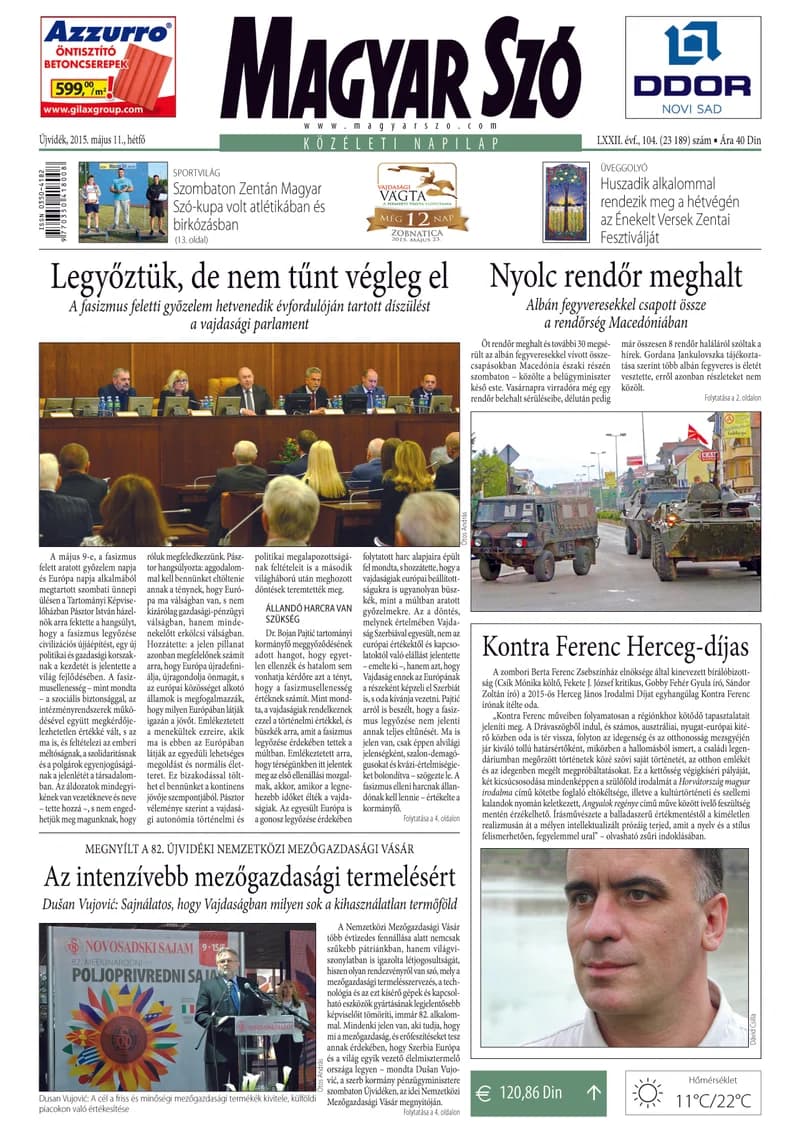 Magyar Szó, 72. évf. 2015. május 11. 104. sz. 1–20. oldal