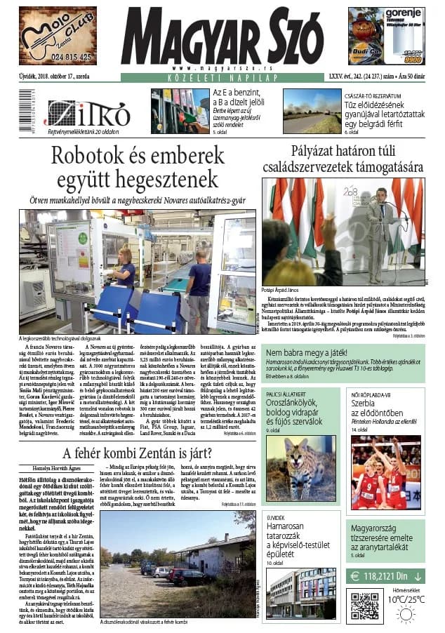 Magyar Szó, 75. évf. 2018. október 17. 242. sz. 1–16. oldal