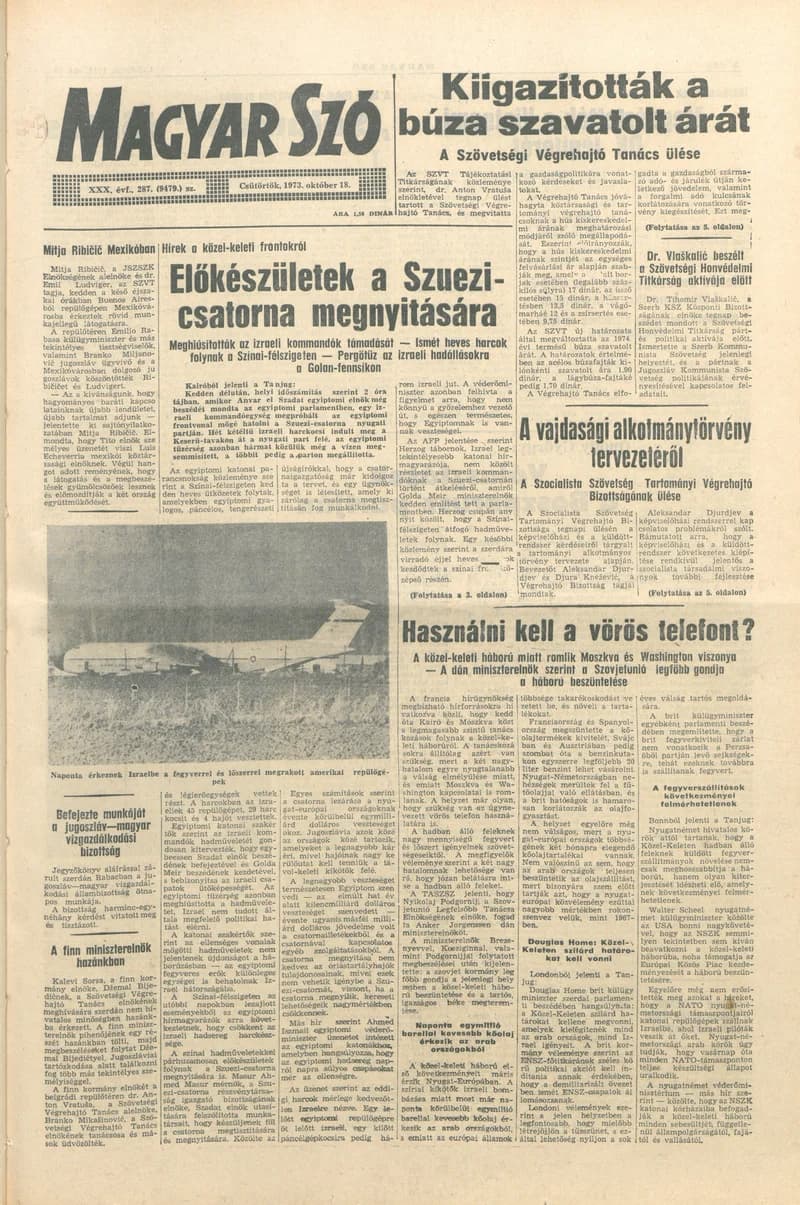 Magyar Szó, 30. évf. 1973. október 18. 287. sz.