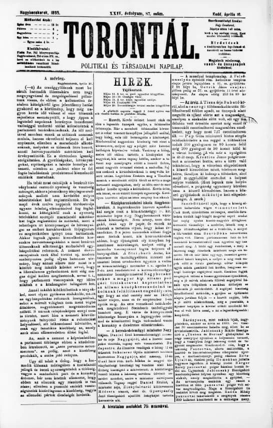 Torontál, 24. évf. 1895. április 16. 87. sz.