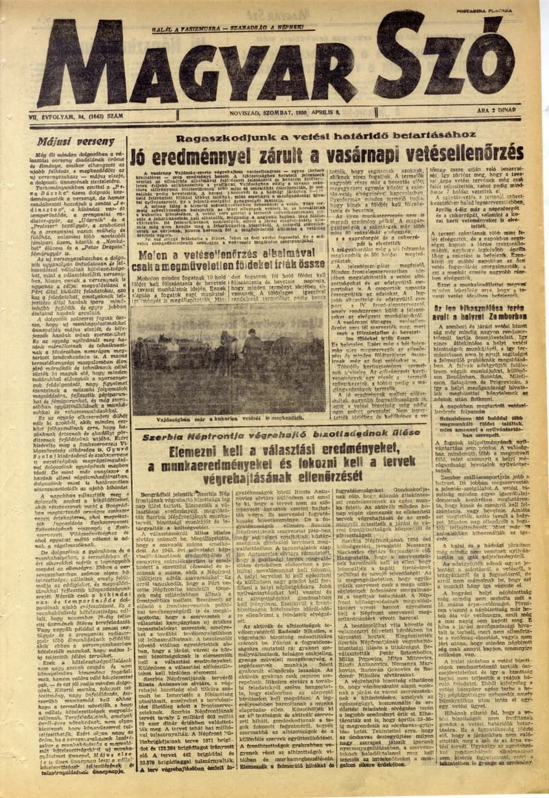 Magyar Szó, 7. évf. 1950. április 8. 84. sz. 1–4. oldal