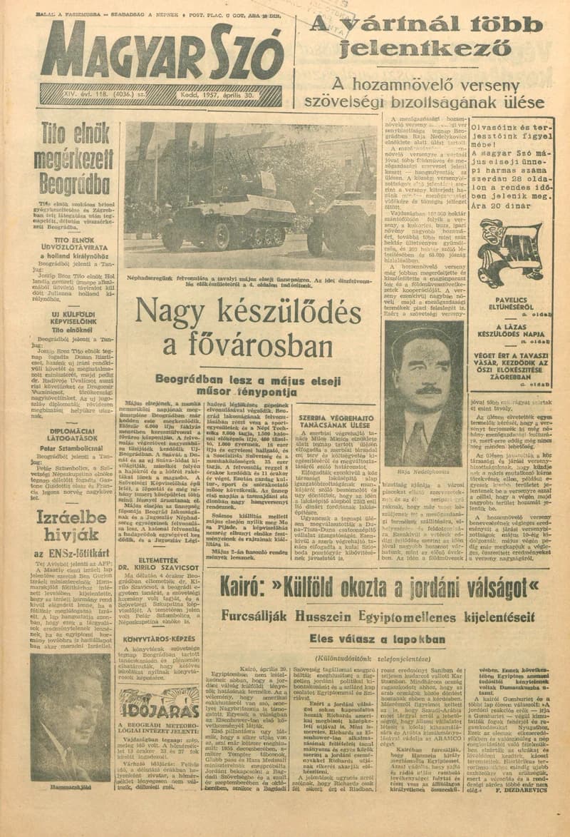 Magyar Szó, 14. évf. 1957. április 30. 118. sz. 1–10. oldal