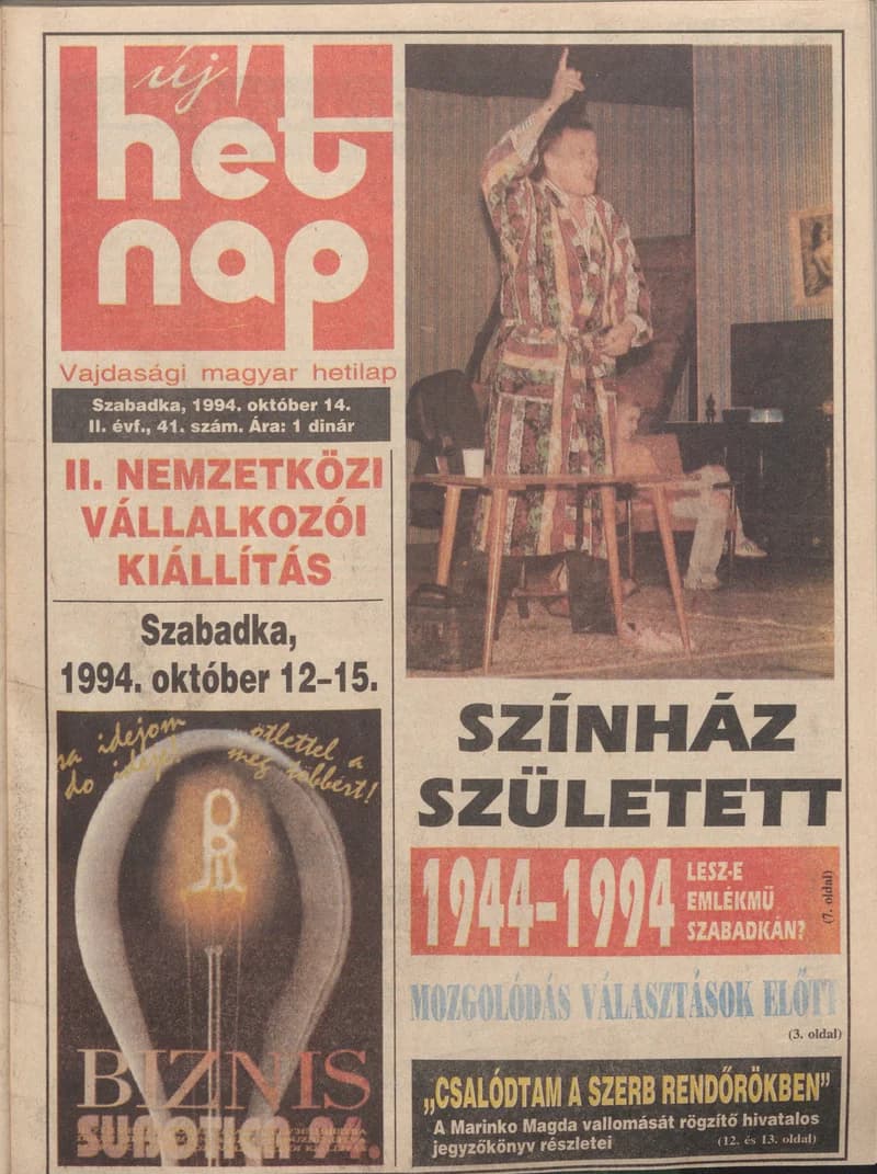 Új Hét Nap, 2. évf. 1994. október 14. 41. sz.