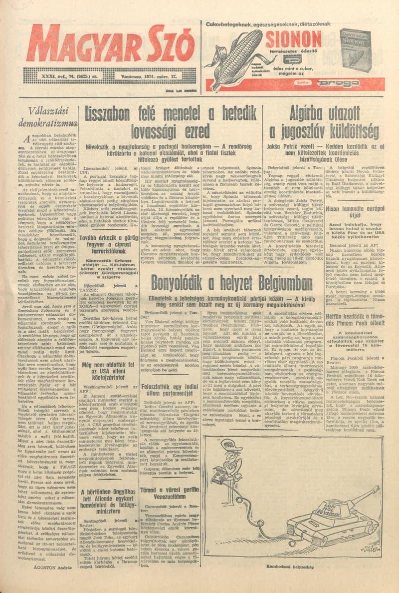 Magyar Szó, 31. évf. 1974. március 17. 74. sz. 1–32. oldal