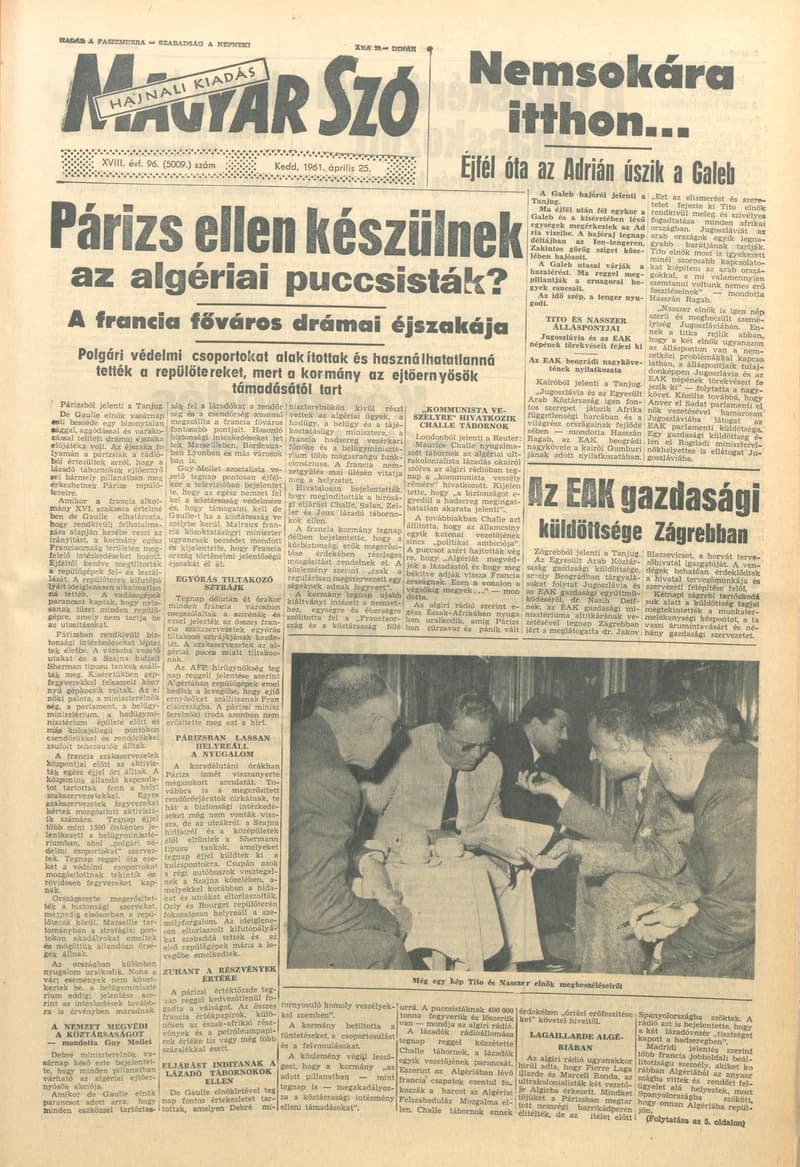 Magyar Szó, 18. évf. 1961. április 25. 96. sz. 1–12. oldal