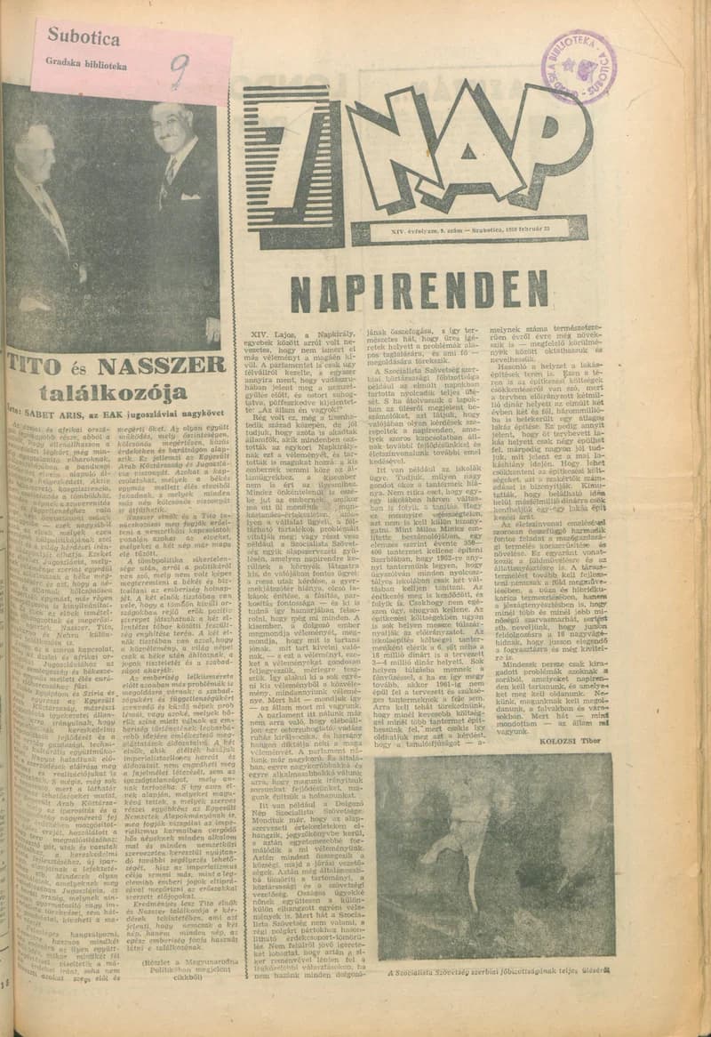 7 Nap, 14. évf. 1959. február 22. 9. sz. 1–20. oldal