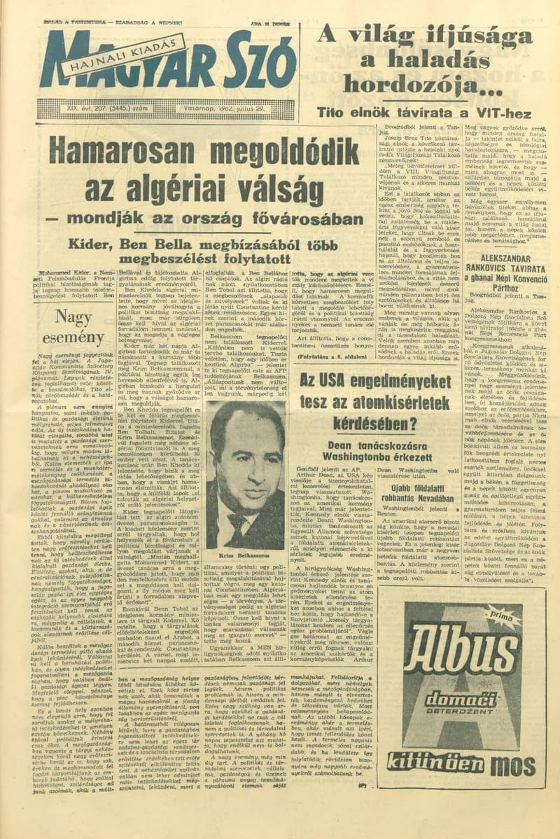 Magyar Szó, 19. évf. 1962. július 29. 207. sz. 1–24. oldal