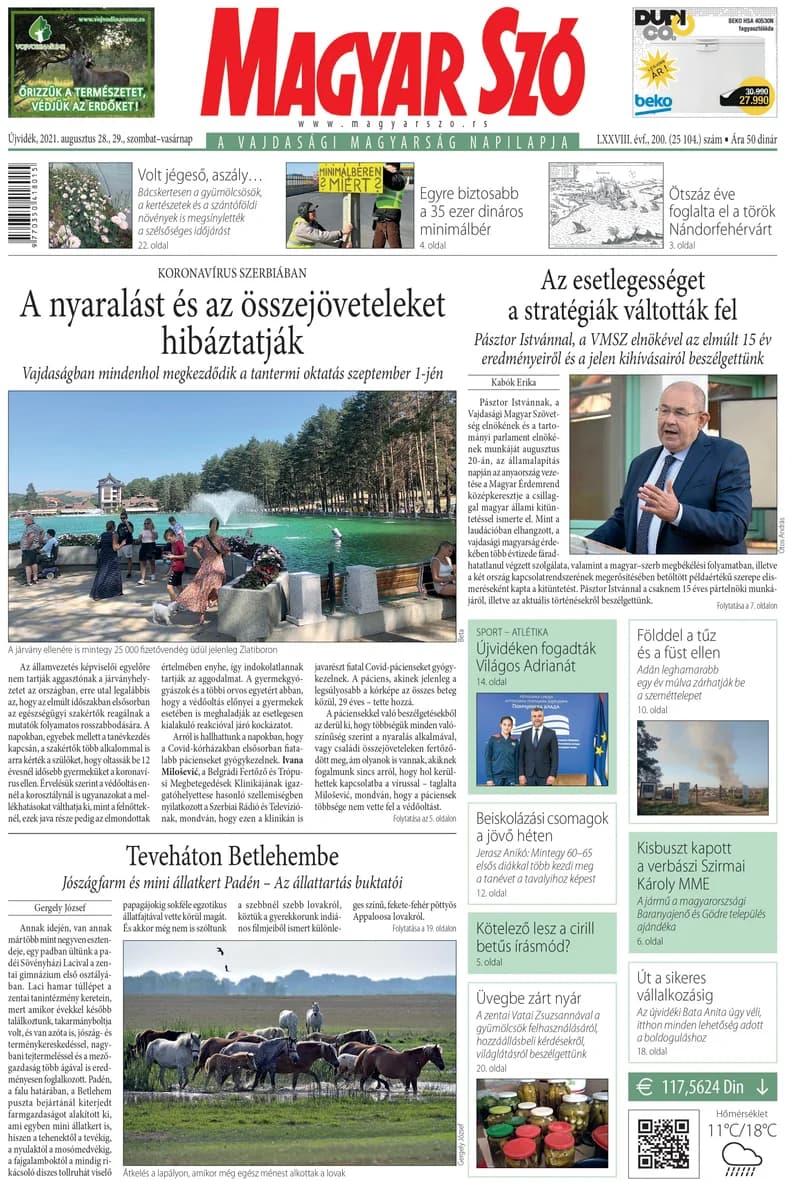 Magyar Szó, 78. évf. 2021. augusztus 28. – 29. 200. sz. 1–32. oldal