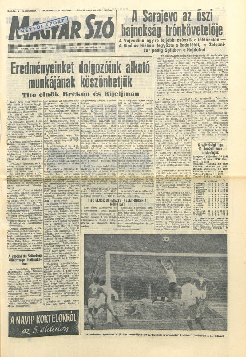 Magyar Szó, 23. évf. 1966. november 21. 320. sz.