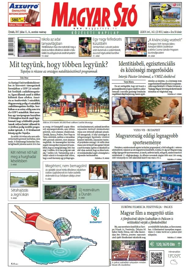 Magyar Szó, 74. évf. 2017. július 15. – 16. 162. sz. 1–32. oldal