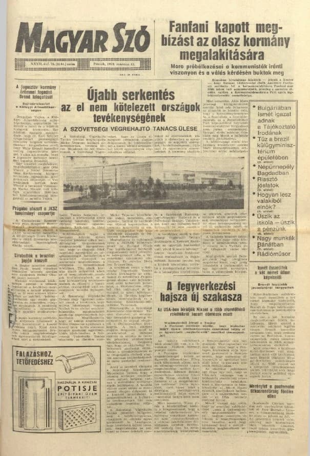 Magyar Szó, 27. évf. 1970. március 13. 70. sz. 1–12. oldal