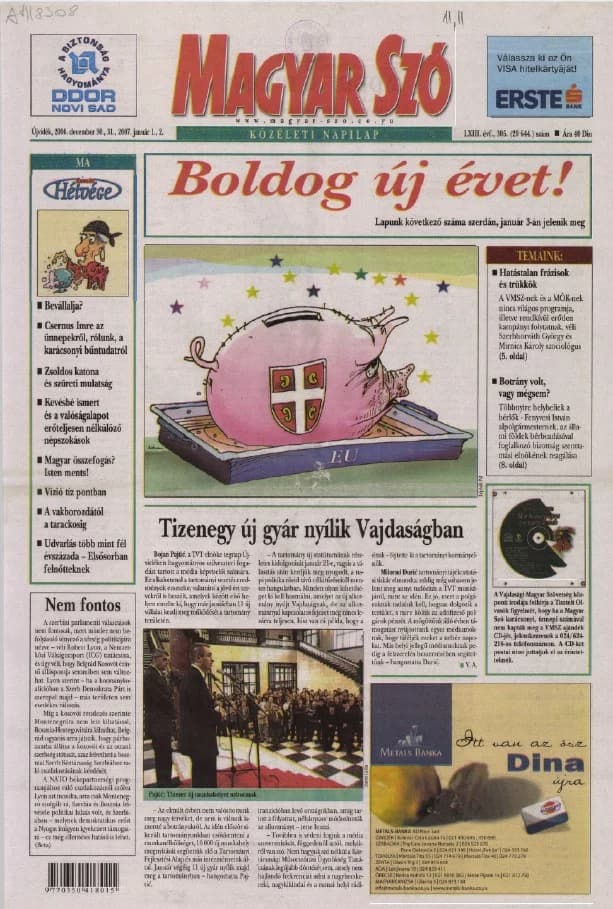 Magyar Szó, 63. évf. 2006. december 30. – 2007. január 2. 305. sz. 1–28. oldal