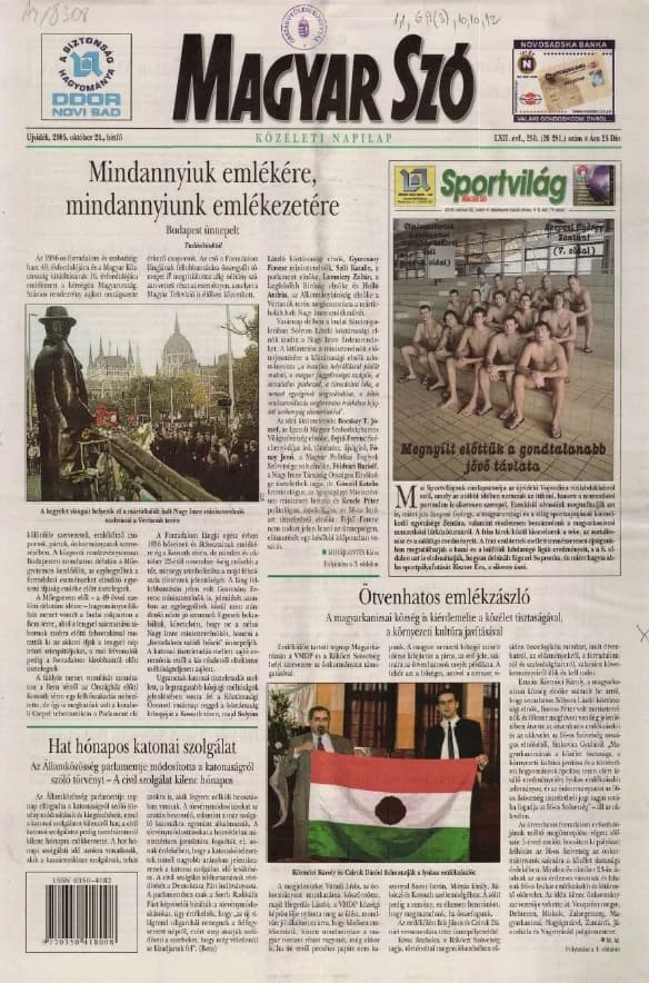Magyar Szó, 62. évf. 2005. október 24. 250. sz. 1–12. oldal