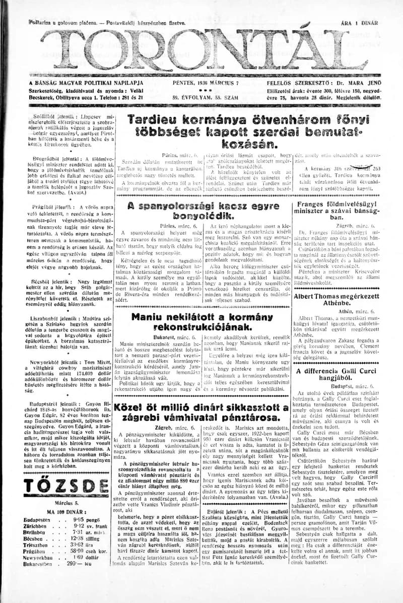 Torontál, 59. évf. 1930. március 7. 55. sz.