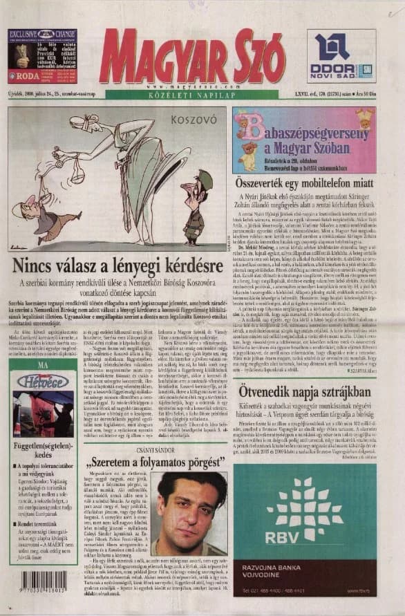 Magyar Szó, 67. évf. 2010. július 24. – 25. 170. sz. 1–44. oldal