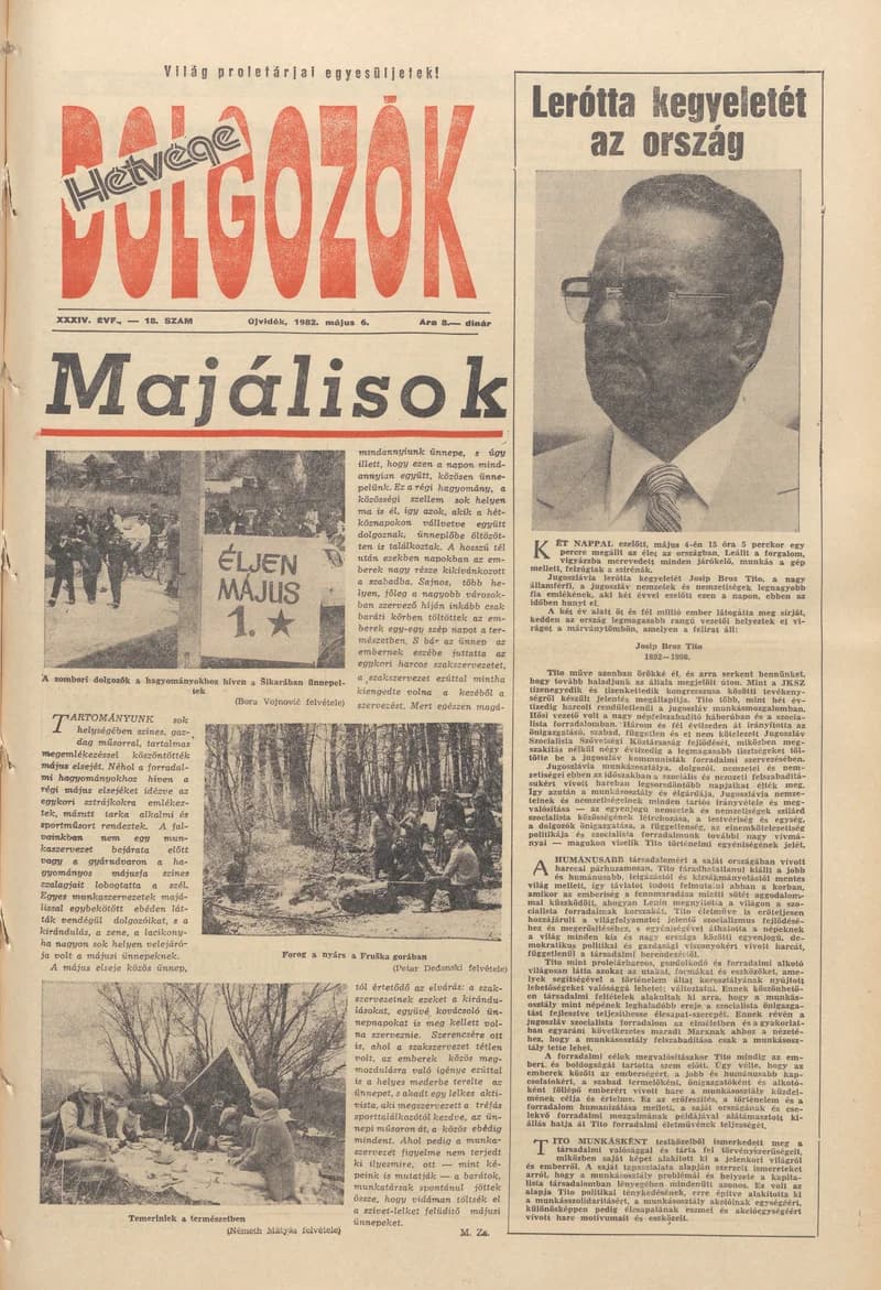 Dolgozók, 36. évf. 1982. május 6. 18. sz.