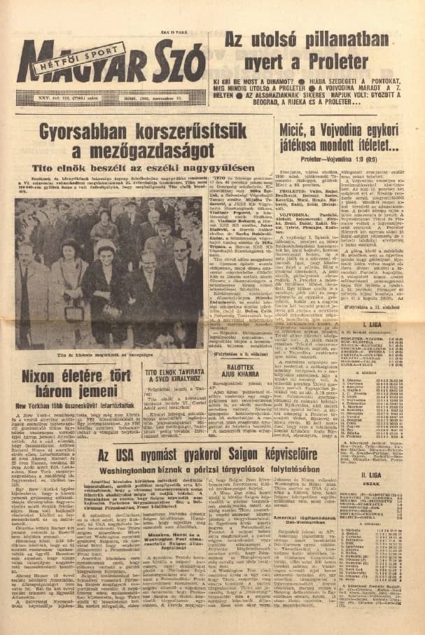 Magyar Szó, 25. évf. 1968. november 11. 312. sz. 1–16. oldal