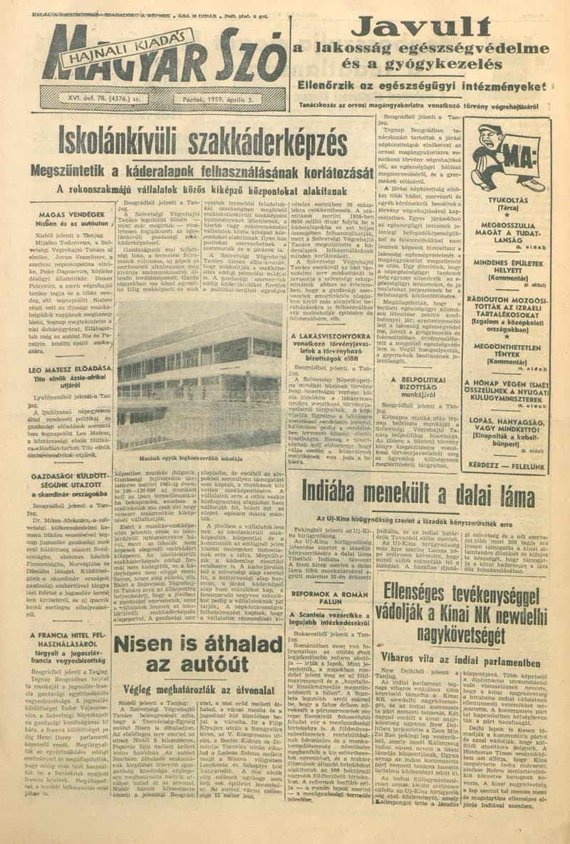 Magyar Szó, 16. évf. 1959. április 3. 78. sz. 1–16. oldal