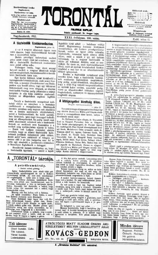 Torontál, 31. évf. 1902. július 15. 160. sz.