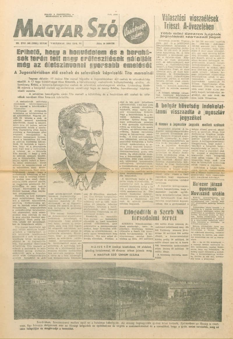Magyar Szó, 9. évf. 1952. április 27. 102. sz. 1–12. oldal
