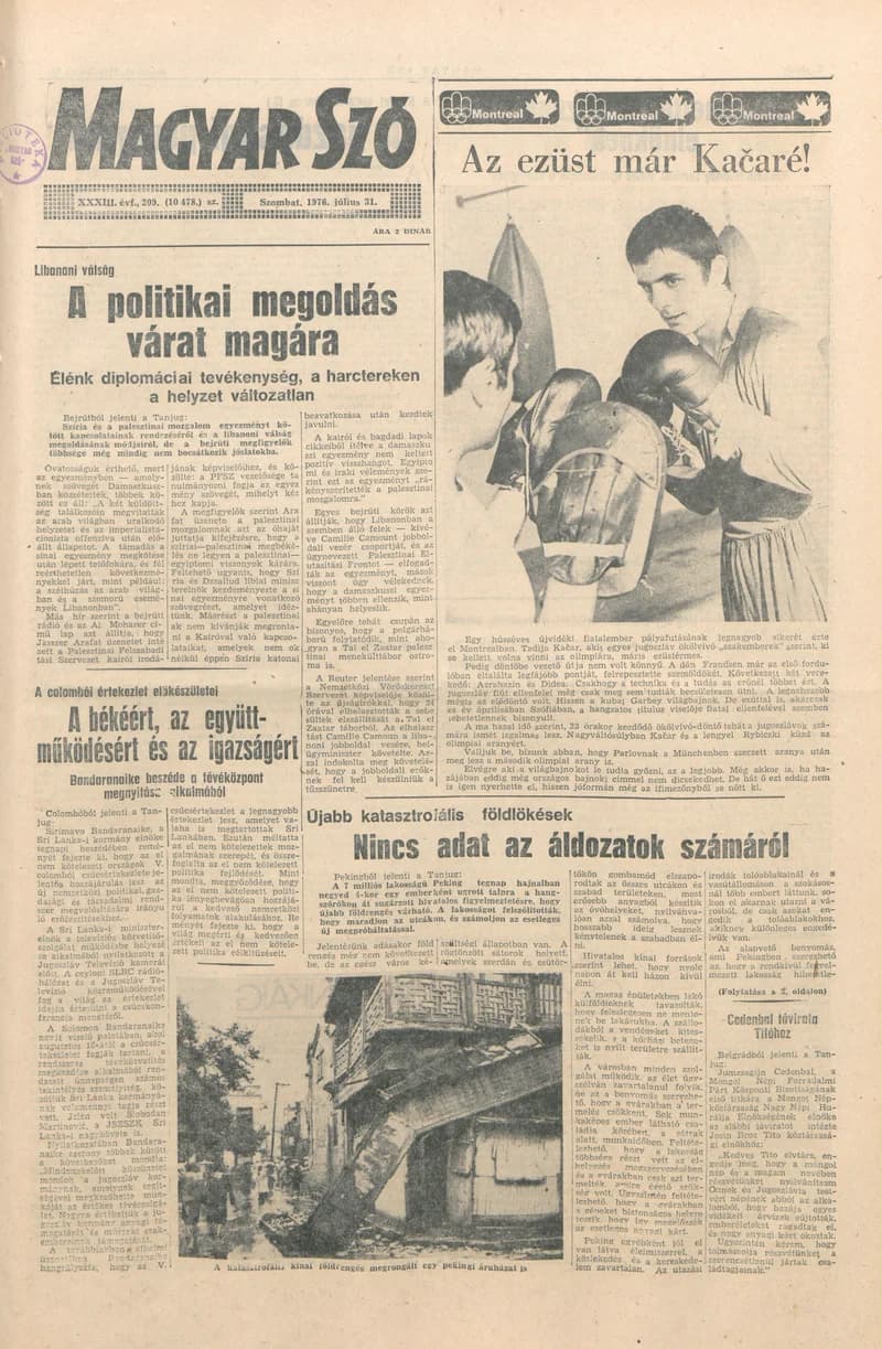 Magyar Szó, 33. évf. 1976. július 31. 209. sz. 1–16. oldal
