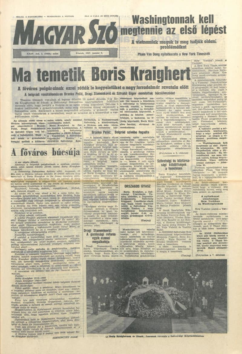 Magyar Szó, 24. évf. 1967. január 6. 3. sz. 1–16. oldal
